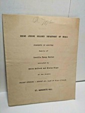 1938 St.Margrets Hall Boise Jr College Dep of Music Playbill Mp 123