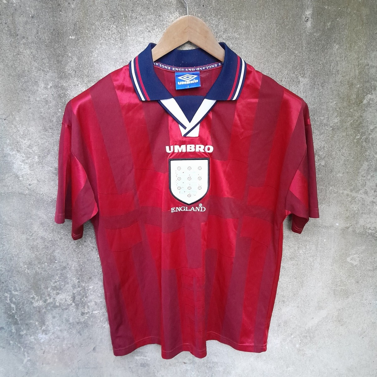 England 1998 world cup red away football shirt XL boys