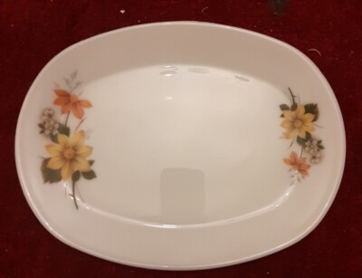 JAJ Pyrex Autumn Glory Oval Steak Essteller 12'' x 9'' Vintage O76
