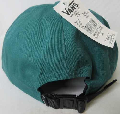 Sombrero de jockey de temporada Vans verde azulado profundo ajustable con correa talla única nuevo con etiquetas - Imagen 4 de 9