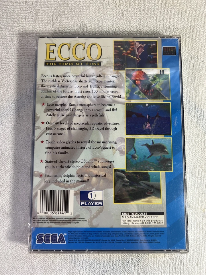 Ecco The Tides of Time (Sega CD, 1994) New - Image 2 of 4
