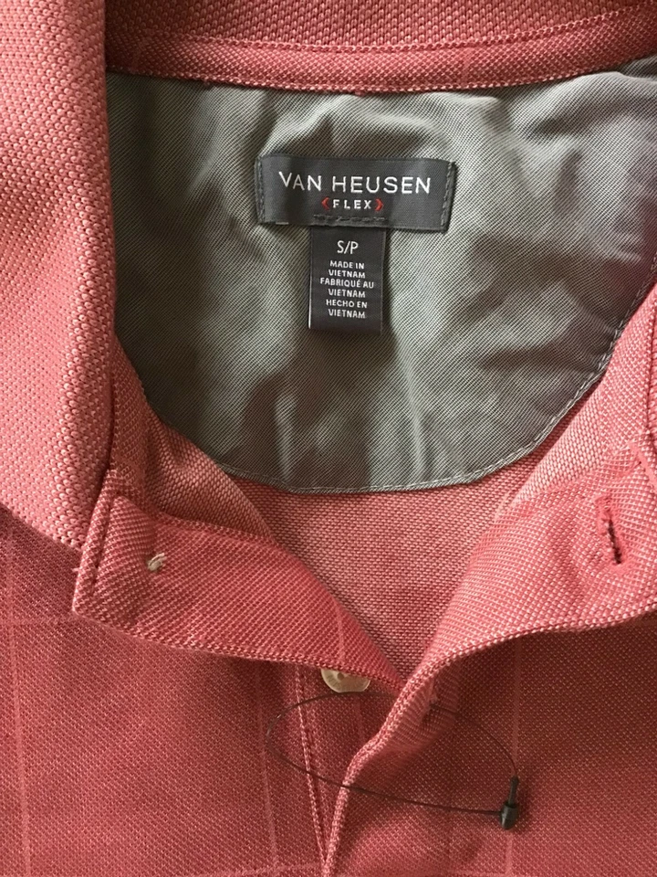 Polo da uomo da lavoro Van Heusen Flex T-Shirt Misto Cotone Quadretti Rosa Tg S - Imagen 2 de 4