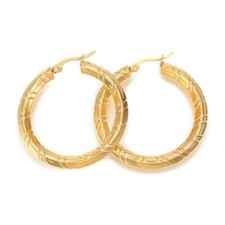 304 Stainless Steel Hoop Earrings Gold 42x40x5mm Pin 1x0.8mm  P581