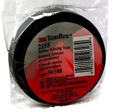 Temflex Rubber Splicing Tape 2155 3/4 in x 22 ft Black General Purpose Self-F...
