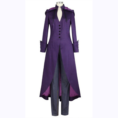 Mens Retro Cosplay Steampunk Gothic Overcoat Jacket New Style Hooded Trench  Coat