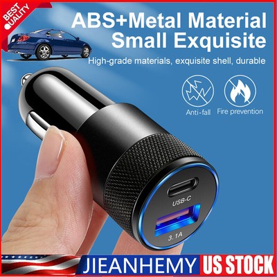 For iPhone 16 15 Pro Max Samsung S24 S23 30W USB-C Fast Car Charger Type-C Cable