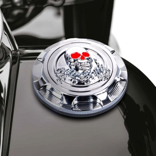 Goldfire Gas Cap for Harley Sportster Accessories, 3D Skull CNC Aluminum Fuel... - 第 1/9 張圖片