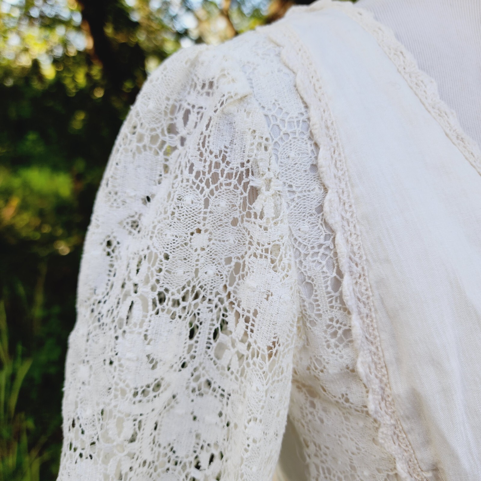 Vintage Gunne Sax Cotton Lace Bridal Cottagecore Lace Up Dress Prairie ...