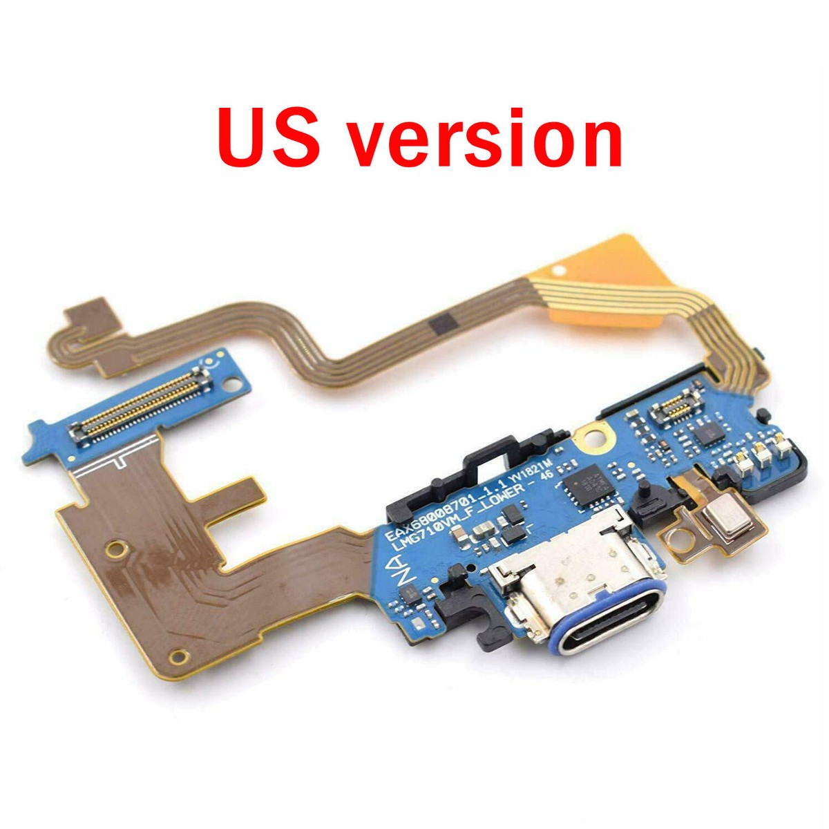 Flat Flex Cavo Dock USB Type-C Con Connettore Di Ricarica E Microfono Per LG Q7 / Q7+ (Q610, Q610MA) - Ricambio Sub Board