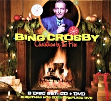 Bing Crosby, Christmas by the Fire, NEW CD & DVD Christmas Hits plus Fireplace