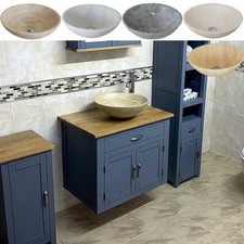 Grau Badezimmer Waschtisch H&auml;ngeschrank Waschtisch & Marmor Steinbecken 502GW