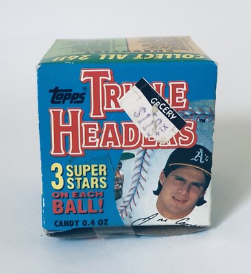SEALED Vintage 1992 Topps TRIPLE HEADER Ball w/ Candy Baseball Container 2 