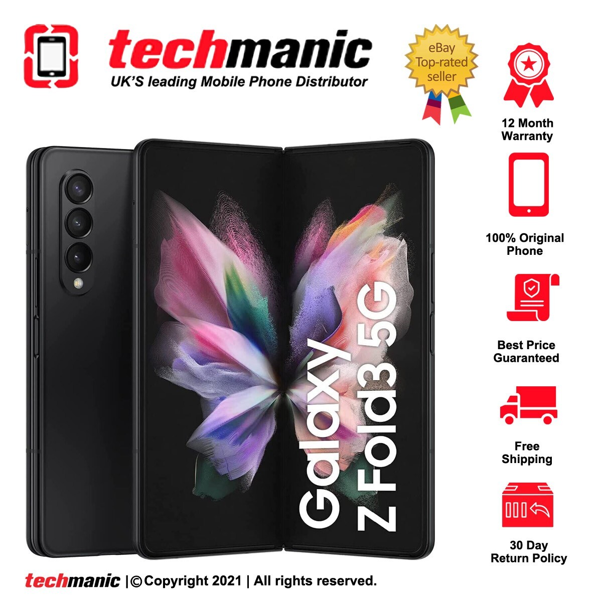Samsung Galaxy Z Fold 3 5G SM-F926B/DS - 256GB - Phantom