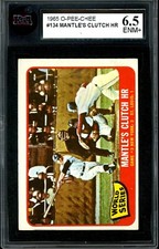 1965 TOPPS OPC O PEE CHEE Baseball #134 Mickey Mantle Clutch HR KSA 6.5 EX-NM +