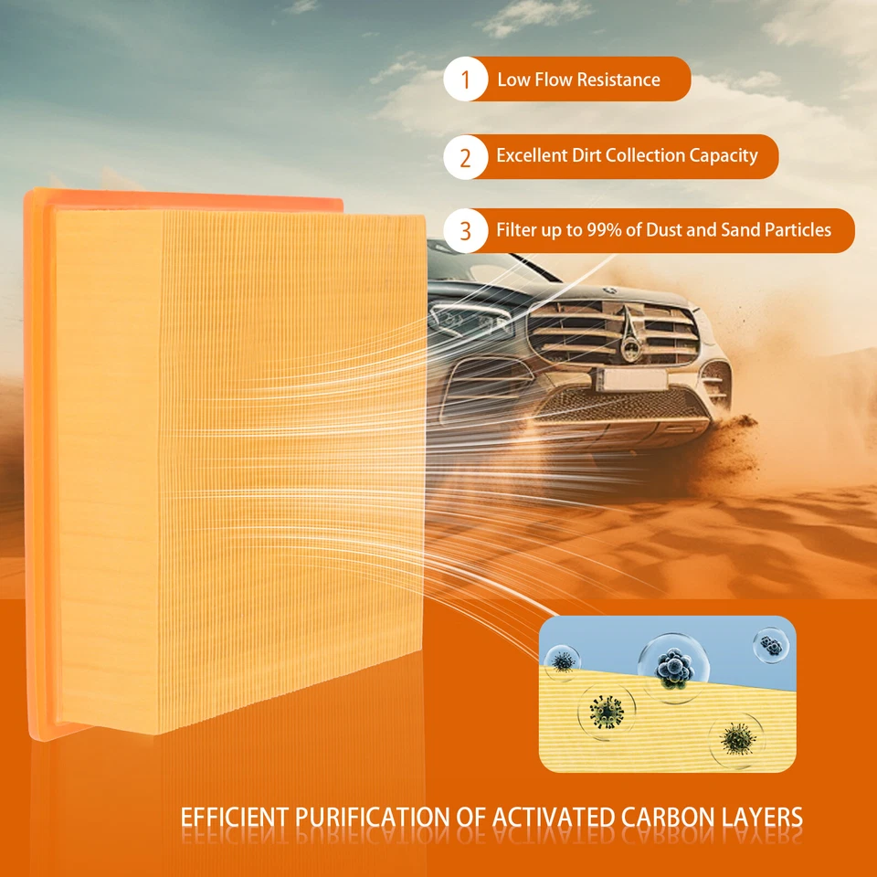 Filtro de ar CA motor e cabine para 2018 2019 2020 - 2022 Lincoln Navigator 3.5L - Imagem 4 de 4