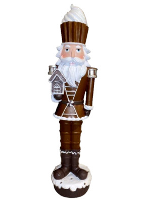 Christmas Brown Gingerbread House Cupcake 16.5'' NUTCRACKER Resin Decor NEW