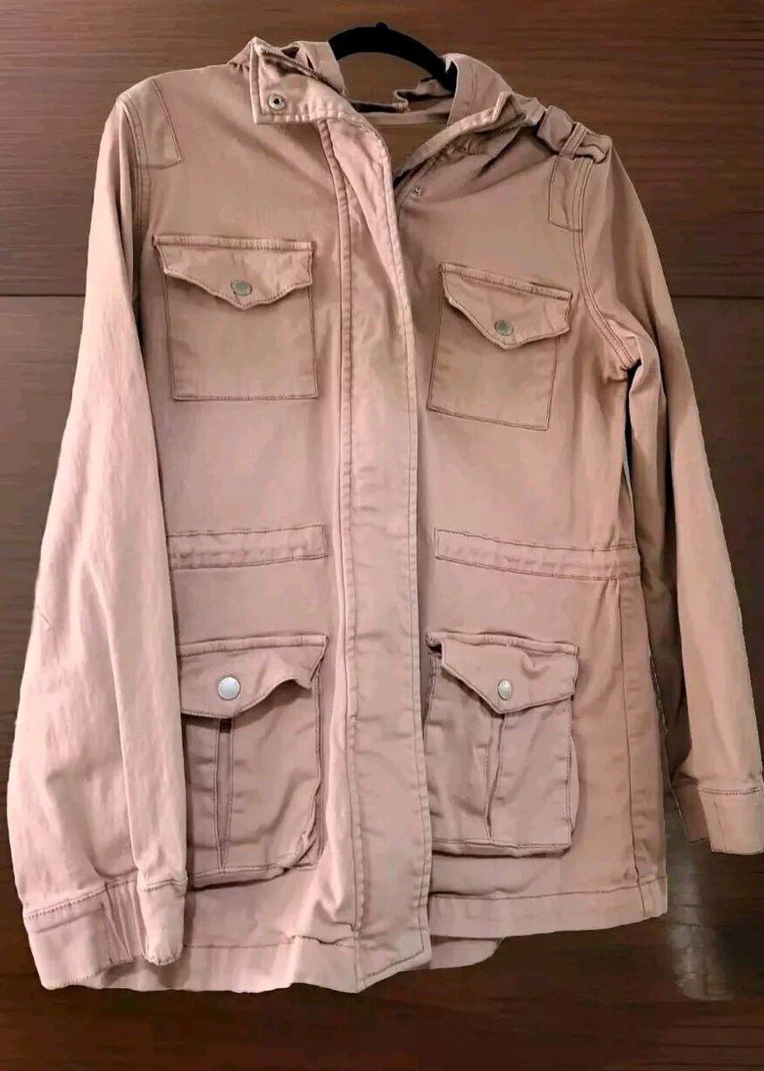 Feminine Dusty Rose Parka Tinsel Womans Dusty Rose Snap Zip Front