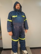 Helly Hansen Cold Weather  Insulated Suit with Hood Blue with Hi Vis Stripes 