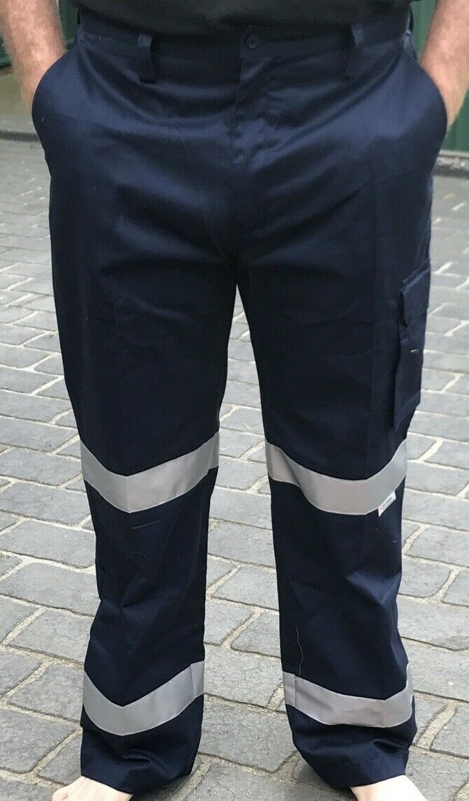 NEW Double reflective Navy Blue Cargo Work Safety Pants Men’s Women’s