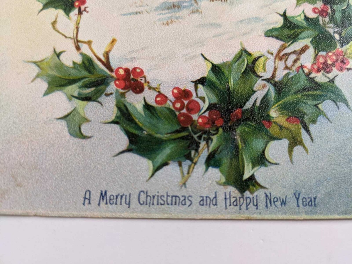 Lot De 9 Cartes De Vœux Brodées 1918 - Happy New Year & Christmas - Anglais