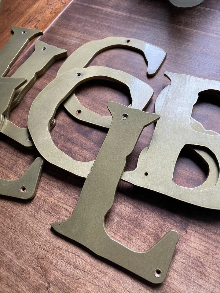 Letrero de negocios de decoración del hogar 17 METAL LETRAS 8" X 6-3/8 (OC) Foto 4 de 4