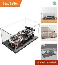 Transparent Acrylic Display Box with Black Base - 10x6x4 in for All Collectibles