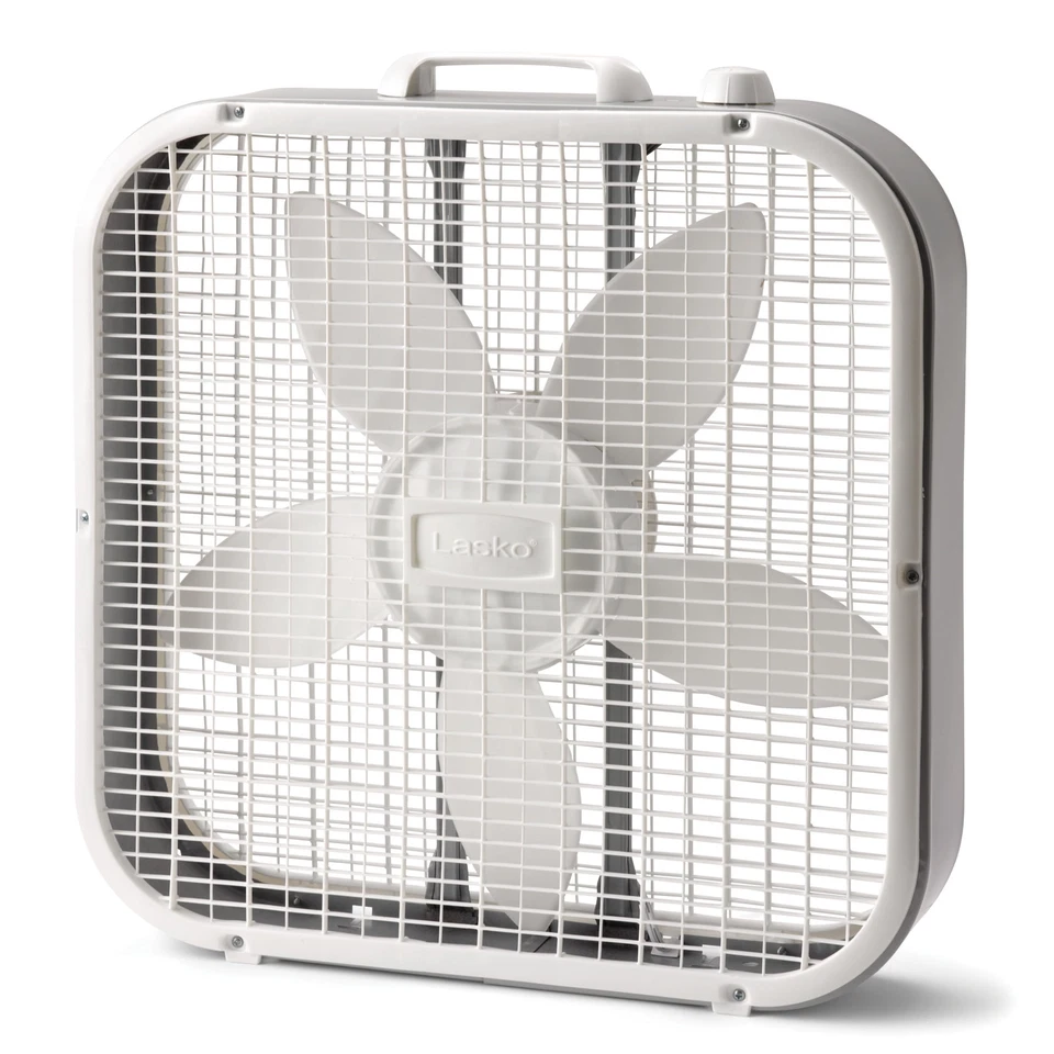 Lasko 20" Classic Box Fan with Weather-Resistant Motor, 3 Speeds, 22.5" H, White - Image 2 of 4
