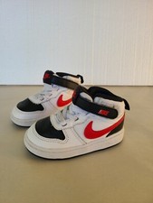 Nike Toddler Sz 6C Court Borough Mid 2 White/University Red/Black Sneakers