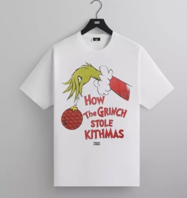 Kith X Grinch Book How The Grinch Stole Christmas Tee White Men L READY TO SHIP