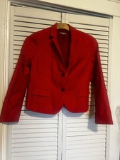 GAP Women s Size 10 Blazer Suit Jacket Pink Red Cotton Button Front Lined
