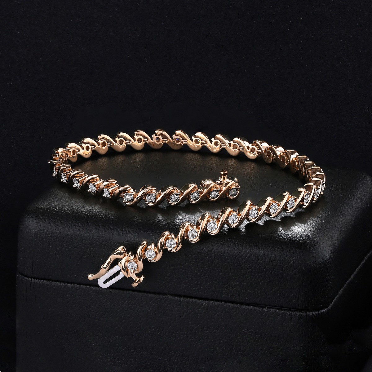 Wrist Jewellery Mens Rose Gold Cuban Bracelet S925 Sterling