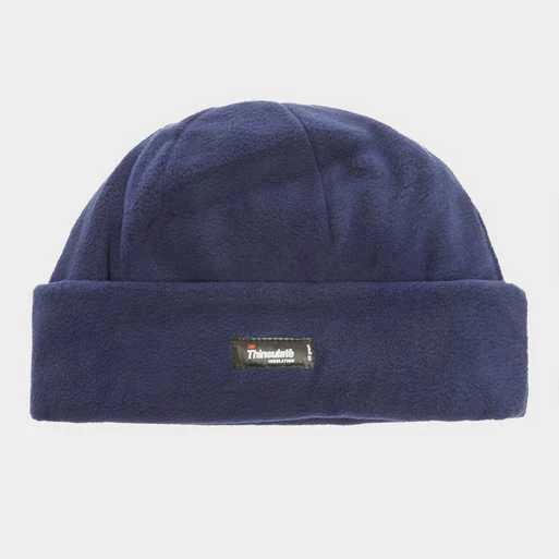 3M Thinsulate Lined Polar Fleece Beanie Acrylic Navy Thermal Insulated Warm Hat - Image 2 of 4