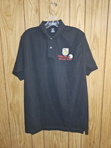Vintage Maryland Terps 2002 Orange Bowl Medium Mens Black Embroidered Logo Polo - Picture 3 of 11