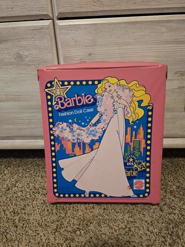 Mattel Barbie Fashion Doll Carrying Case Pink Plastic 1977 Vintage Storage Box