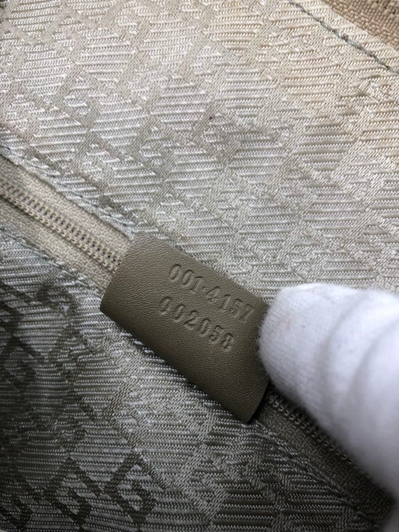 GUCCI 001 4157 002058 Shoulder Bag Canvas Beige Silver Hardware Logo From Japan thumbnail 23