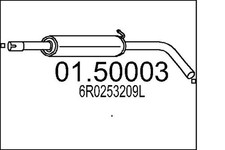 MTS Mittelschalldämpfer 01.50003 für VW POLO 5 6R1 6C1 TSI AUDI A1 Sportback 8XA