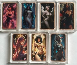 Colorized 7 1OZ .999 Pure Sexy Copper Bar Beautiful Women Naughty Baddie Fairy