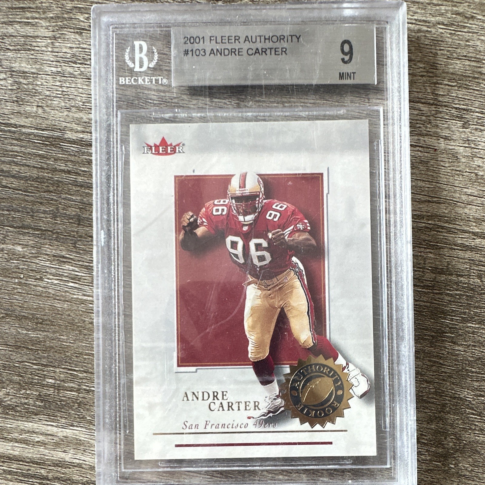Fleer 2001 Authority Andre Carter RC #103/1350 BGS 9 Mint 49ers