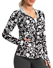 Women's UPF 50 Sun Protection Hoodie Jacket Lightweight Zip Up Jackets Long ...