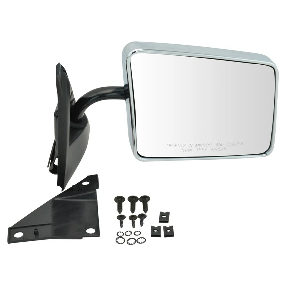 Juego de pares de espejos retrovisores laterales manuales de acero inoxidable cromado para camioneta SUV S10 S15 Foto 2 de 4