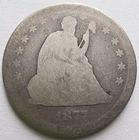 1877-CC Seated Liberty Silver Quarter AG, Carson City Mint 25C