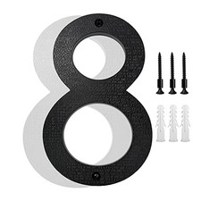 8    Modern Floating House Numbers for Outside, Large Black House numbers 8
