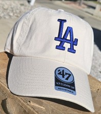 Los Angeles Dodgers '47 Clean-Up Hat Off White Adjustable Baseball Cap MLB NWT 