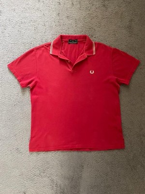 Fred Perry Herren Poloshirt rot kurzarm 100% Baumwolle Größe 46'' gestreifter Kr 