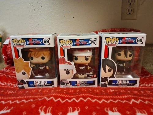 Funko Pop Bleach Lot Ichigo #59 Rukia #60 Renji Gamestop Exclusive #347