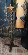 VTG ANTIQUE PRIMITIVE CHRISTMAS TREE STAND AAFA FEATHER TREE STAND EARLY METAL