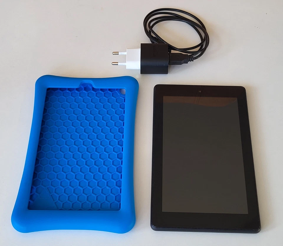 Amazon Fire 7 Tablet 16 GB (9. Generation) Schwarz + Silikonhülle - Bild 2 von 3