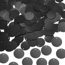 100 Pcs Flat Round Sequins, 30mm/1.2 Inch Loose Paillettes, Black