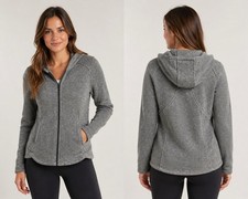 Eddie Bauer Radiator 2.0 Full Zip Hooded Fleece Jacket Gray Women's Size L