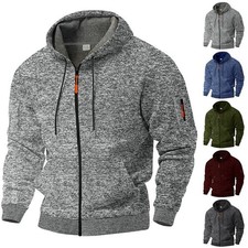Mens Hoodies Fleece Sweatshirts Full Zip Long Sleeve Sports Jacket with Pockets